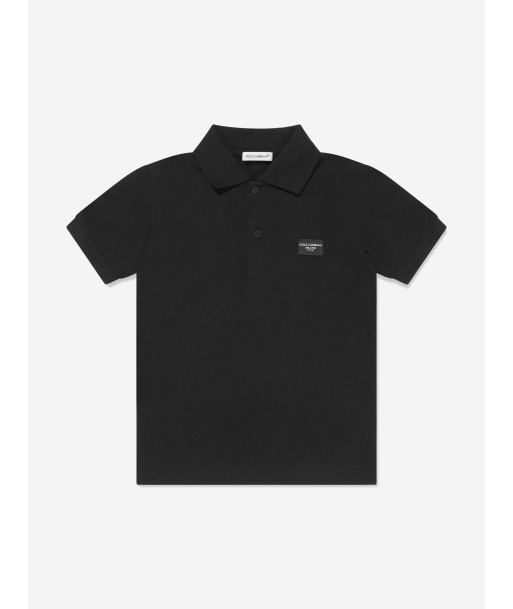 Dolce & Gabbana Boys Logo Polo Shirt in Black livraison gratuite