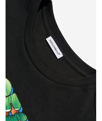 Dolce & Gabbana Boys Pigment Logo T-Shirt in Black pas cher 