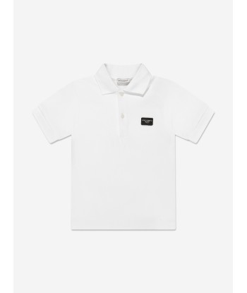 Dolce & Gabbana Boys Logo Polo Shirt in White Economisez 