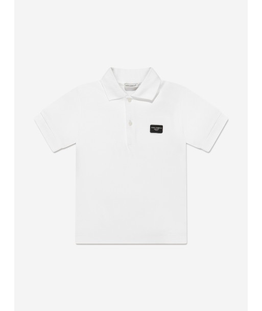 Dolce & Gabbana Boys Logo Polo Shirt in White Economisez 