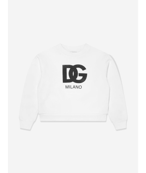 Dolce & Gabbana Boys Milano Logo Sweatshirt in White ouvre sa boutique