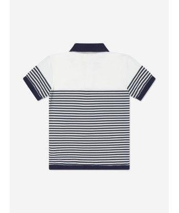 Dolce & Gabbana Boys Striped Logo Polo Shirt in Navy Jusqu'à 80% De Réduction