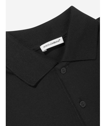 Dolce & Gabbana Boys Logo Polo Shirt in Black livraison gratuite