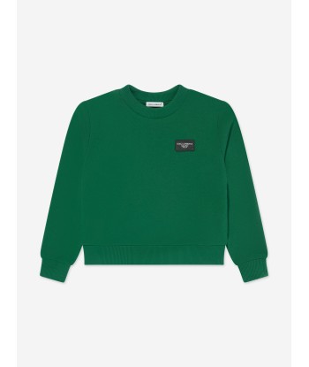 Dolce & Gabbana Boys Logo Sweatshirt in Green ouvre sa boutique