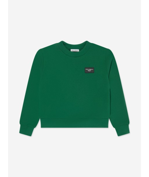 Dolce & Gabbana Boys Logo Sweatshirt in Green ouvre sa boutique