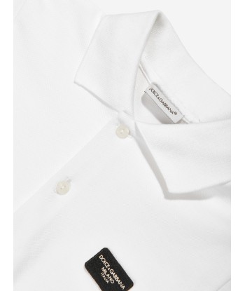 Dolce & Gabbana Boys Logo Polo Shirt in White Economisez 