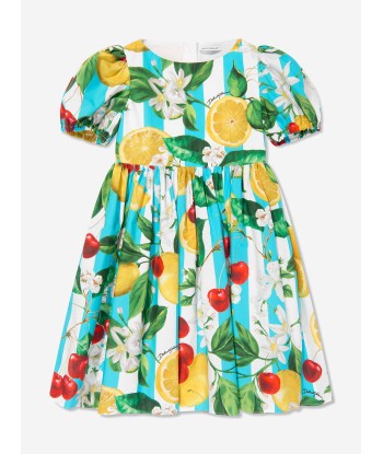 Dolce & Gabbana Girls Lemon Print Dress in Multicolour du meilleur 