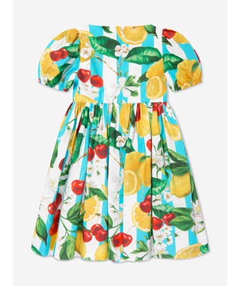 Dolce & Gabbana Girls Lemon Print Dress in Multicolour du meilleur 