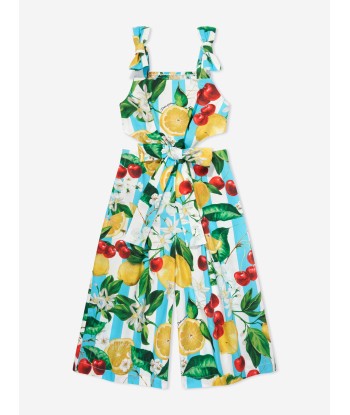 Dolce & Gabbana Girls Lemon Print Playsuit in Multicolour la livraison gratuite