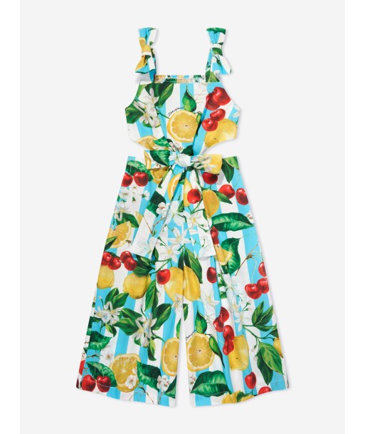 Dolce & Gabbana Girls Lemon Print Playsuit in Multicolour la livraison gratuite