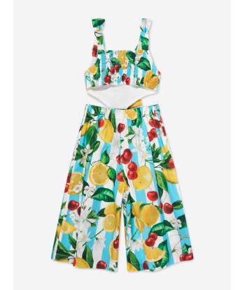 Dolce & Gabbana Girls Lemon Print Playsuit in Multicolour la livraison gratuite