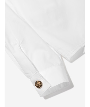 Versace Baby Boys Embroidered Logo Shirt in White la colonne vertébrale