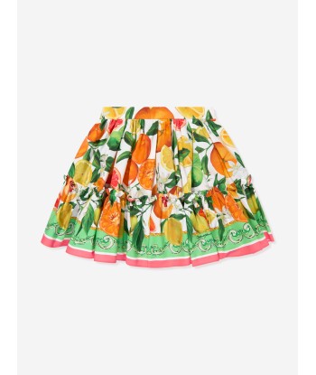 Dolce & Gabbana Girls Orange and Lemon Print Skirt in Multicolour en ligne