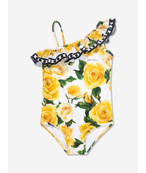 Dolce & Gabbana Girls Rose Print Swimming Costume in Multicolour Découvrez la collection