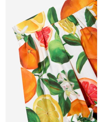 Dolce & Gabbana Girls Orange and Lemon Print Skirt in Multicolour en ligne