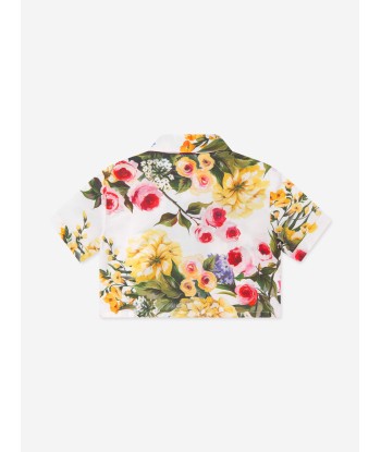 Dolce & Gabbana Girls Flower Print Cropped Shirt in Multicolour Profitez des Offres !