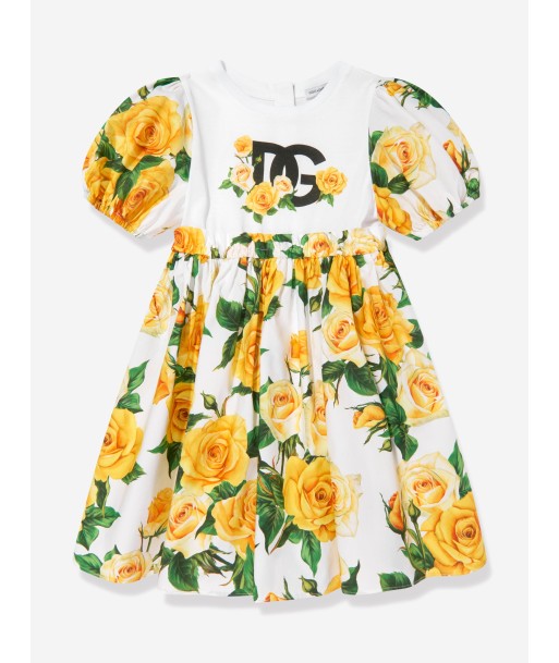 Dolce & Gabbana Girls Rose Print Dress in Multicolour les ligaments