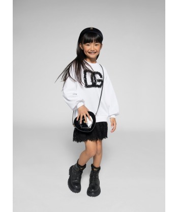 Dolce & Gabbana Girls Logo Sweater Dress in White paiement sécurisé