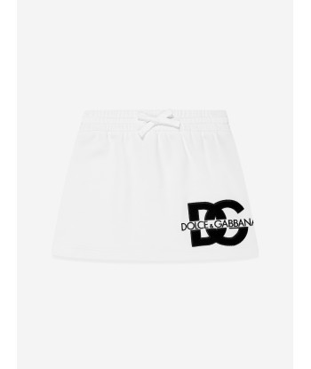 Dolce & Gabbana Girls Logo Skirt in White pas cher