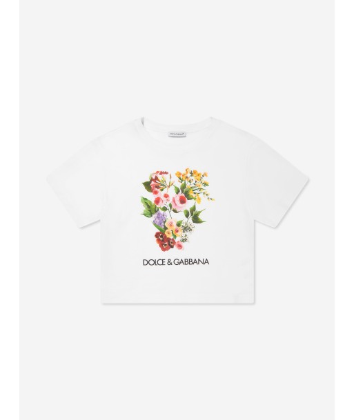 Dolce & Gabbana Girls Flower Print T-Shirt in White votre restaurant rapide dans 