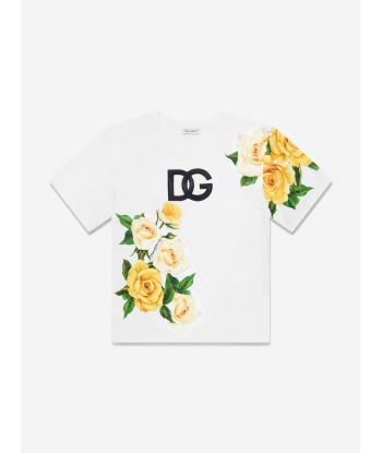 Dolce & Gabbana Girls Rose Print T-Shirt in Multicolour le des métaux précieux