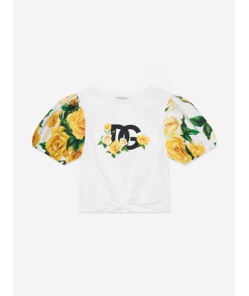 Dolce & Gabbana Girls Rose Tie Front t-Shirt in Multicolour 50% de réduction en Octobre 2024