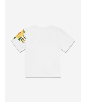 Dolce & Gabbana Girls Rose Print T-Shirt in Multicolour le des métaux précieux