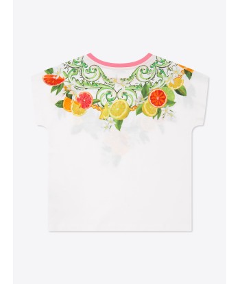 Dolce & Gabbana Girls Orange and Lemon Print T-Shirt in Multicolour Profitez des Offres !