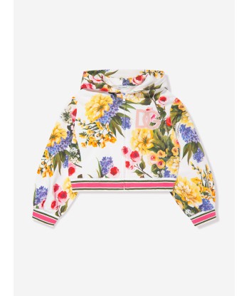 Dolce & Gabbana Girls Flower Print Zip Up Top in Multicolour de pas cher