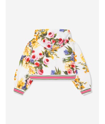 Dolce & Gabbana Girls Flower Print Zip Up Top in Multicolour de pas cher