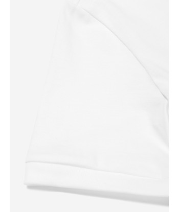 Dolce & Gabbana Girls Logo Tie Front T-Shirt in White Fin de série