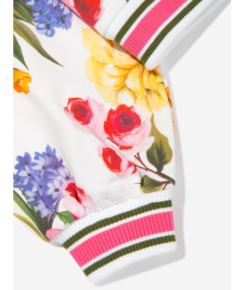 Dolce & Gabbana Girls Flower Print Zip Up Top in Multicolour de pas cher