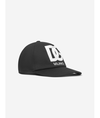 Dolce & Gabbana Boys Embroidered Logo Cap in Black livraison gratuite