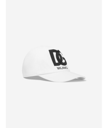 Dolce & Gabbana Boys Embroidered Logo Cap in White En savoir plus