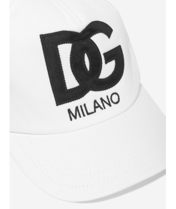 Dolce & Gabbana Boys Embroidered Logo Cap in White En savoir plus