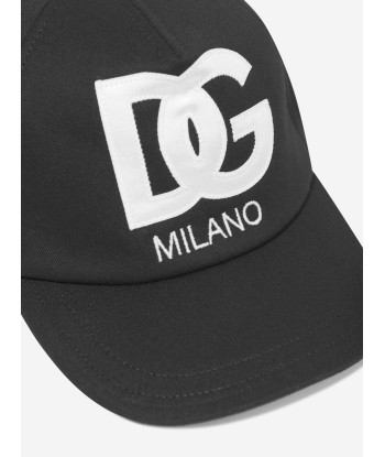 Dolce & Gabbana Boys Embroidered Logo Cap in Black livraison gratuite