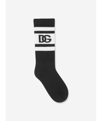 Dolce & Gabbana Boys Intarsia Logo Socks in White pas cheres