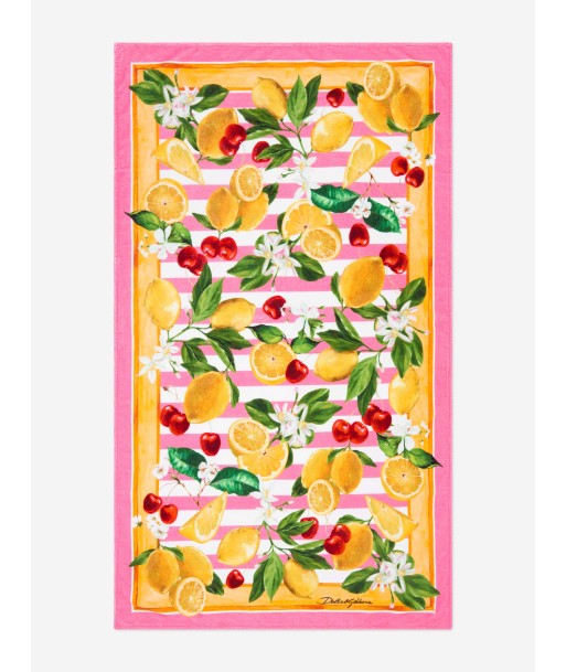 Dolce & Gabbana Girls Lemon and Cherry Beach Towel in Multicolour ou a consommer sur place