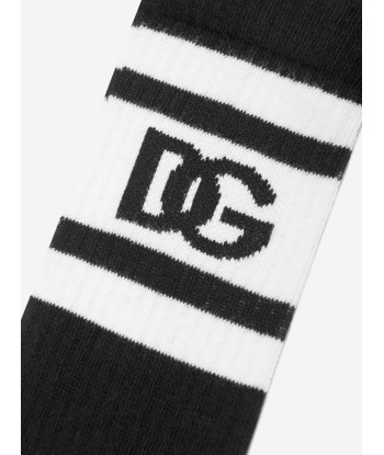 Dolce & Gabbana Boys Intarsia Logo Socks in White pas cheres