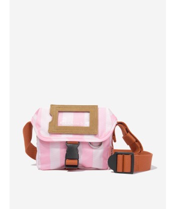 Acne Studios Kids Striped Messenger Bag in Pink pas cher 