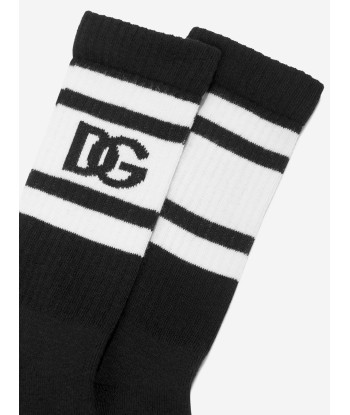 Dolce & Gabbana Boys Intarsia Logo Socks in White pas cheres