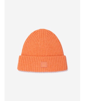 Acne Studios Kids Wool Knitted Beanie Hat in Orange Dans la société mordern