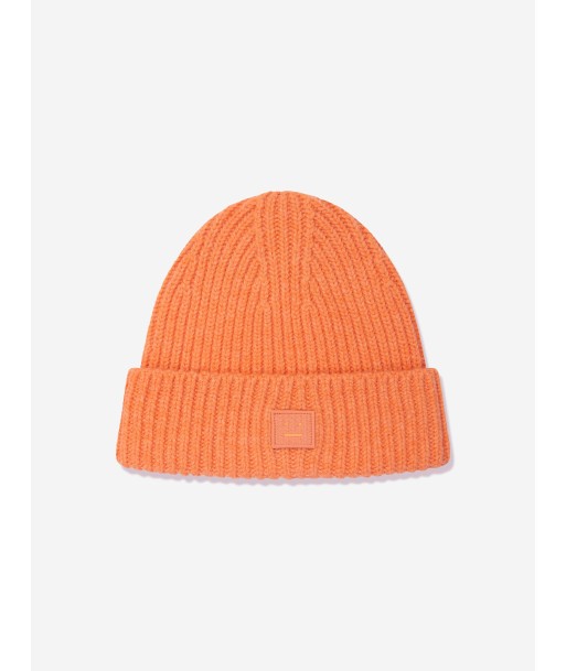 Acne Studios Kids Wool Knitted Beanie Hat in Orange Dans la société mordern