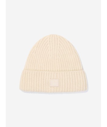 Acne Studios Kids Wool Knitted Beanie Hat in Beige Amélioration de cerveau avec