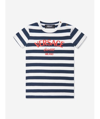 Versace Baby Girls Nautical Striped Dress in Navy ou a consommer sur place