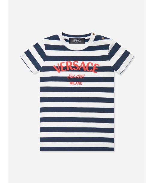 Versace Baby Girls Nautical Striped Dress in Navy ou a consommer sur place