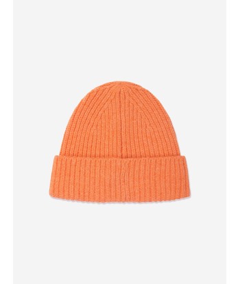 Acne Studios Kids Wool Knitted Beanie Hat in Orange Dans la société mordern