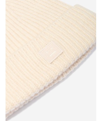 Acne Studios Kids Wool Knitted Beanie Hat in Beige Amélioration de cerveau avec