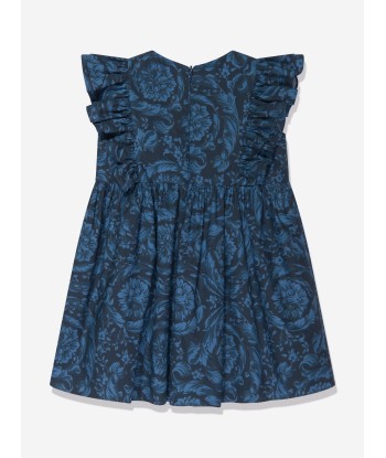 Versace Baby Girls Barocco Print Dress in Navy 50-70% off 