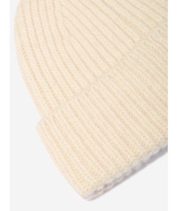 Acne Studios Kids Wool Knitted Beanie Hat in Beige Amélioration de cerveau avec